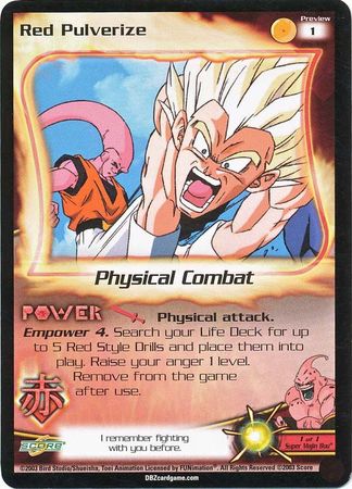 Red Pulverize 1 Preview Promo Unlimited Fusion Saga Dragon Ball Z GT Score Promos Red Pulverize 1 Preview Promo Unlimited Fusion Saga Dragon Ball Z GT Score Promos