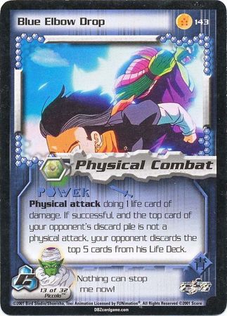 Blue Elbow Drop 143 Rare Unlimited Dragon Ball Z Cell Saga Blue Elbow Drop 143 Rare Unlimited Dragon Ball Z Cell Saga