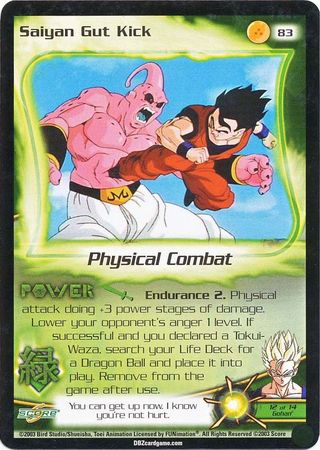 Saiyan Gut Kick 83 Uncommon Unlimited Dragon Ball Z Frieza Saga Saiyan Gut Kick 83 Uncommon Unlimited Dragon Ball Z Frieza Saga
