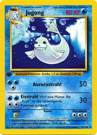 Jugong Dewgong 25 102 Uncommon 1st Edition Base Set German Other Non English Pokemon Singles Jugong Dewgong 25 102 Uncommon 1st Edition Base Set German Other Non English Pokemon Singles