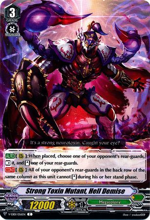 Strong Toxin Mutant Hell Demise V EB01 056EN Common C V Extra Booster 1 The Destructive Roar Singles Strong Toxin Mutant Hell Demise V EB01 056EN Common C V Extra Booster 1 The Destructive Roar Singles