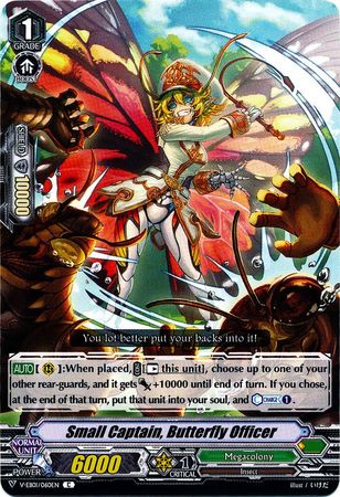 Small Captain Butterfly Officer V EB01 060EN Common C V Extra Booster 1 The Destructive Roar Singles Small Captain Butterfly Officer V EB01 060EN Common C V Extra Booster 1 The Destructive Roar Singles