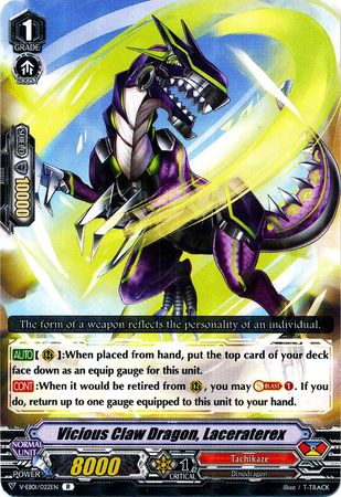 Vicious Claw Dragon Laceraterex V EB01 022EN Rare R V Extra Booster 1 The Destructive Roar Singles Vicious Claw Dragon Laceraterex V EB01 022EN Rare R V Extra Booster 1 The Destructive Roar Singles