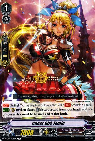 Cheer Girl Jamie V EB01 028EN Rare R V Extra Booster 1 The Destructive Roar Singles Cheer Girl Jamie V EB01 028EN Rare R V Extra Booster 1 The Destructive Roar Singles