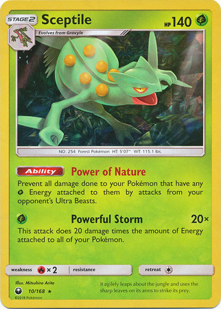 10a/168 Unbroken Bonds/Celestial Storm Promo Sceptile HOLO Rare Pokemon Card 