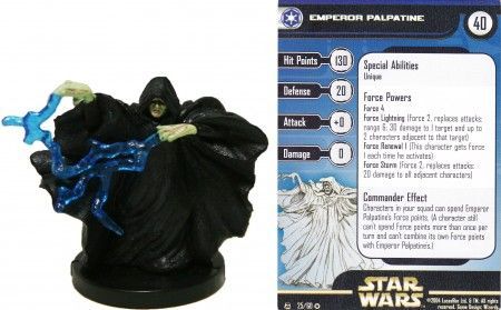 Star Wars Miniatures Emperor Palpatine Sith Lord RotS  w/ Card mini RPG Legion