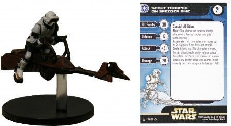Scout Trooper on Speeder Bike 34 Rebel Storm Star Wars Miniatures Very Rare Scout Trooper on Speeder Bike 34 Rebel Storm Star Wars Miniatures Very Rare