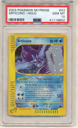 Articuno H3 H32 PSA GEM MT 10 Holo Rare Skyridge 6852 Skyridge Singles Articuno H3 H32 PSA GEM MT 10 Holo Rare Skyridge 6852 Skyridge Singles