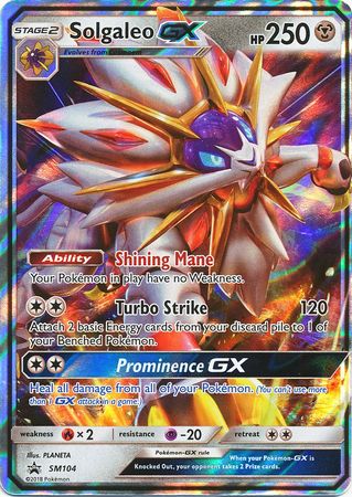 Carta Solgaleo Gx Sm104a Pokémon Tcg Promo Dourada Original em Promoção na  Americanas