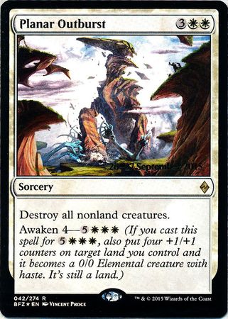 Planar Outburst 042 274 Sealed BFZ Prerelease Foil Promo Magic The Gathering Promo Cards Planar Outburst 042 274 Sealed BFZ Prerelease Foil Promo Magic The Gathering Promo Cards