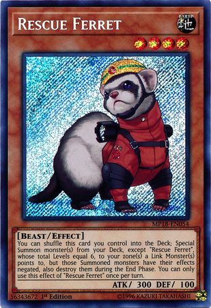 Rescue Ferret MP18 EN054 Secret Rare 1st Edition Rescue Ferret MP18 EN054 Secret Rare 1st Edition