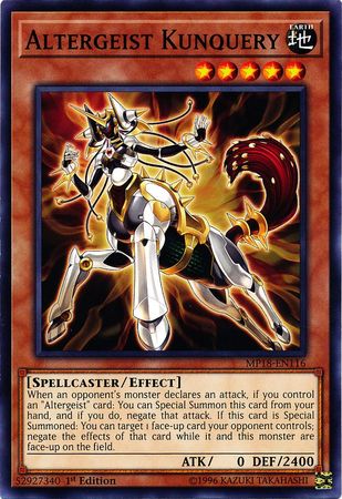 Altergeist Kunquery MP18 EN116 Common 1st Edition 2018 Mega Tins Singles Altergeist Kunquery MP18 EN116 Common 1st Edition 2018 Mega Tins Singles