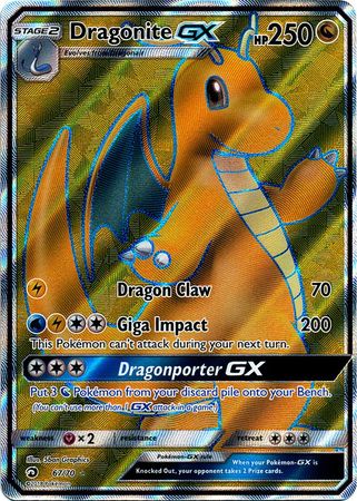 Pokemon Dragon Majesty PPC Dragonite GX SM 156 Hyper Rainbox Rare NM x1