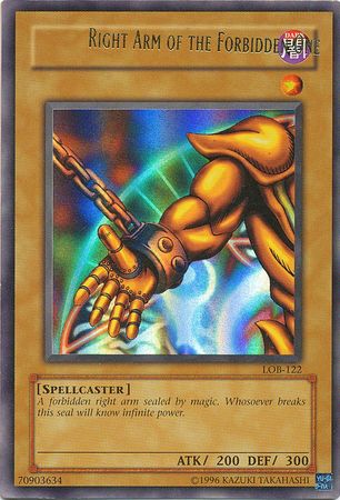 Right Arm of the Forbidden One - LOB-122 -Ultra Rare Unlimited (Off-Center  Name)