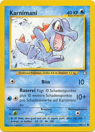Karnimani Totodile 80 111 Common Neo Genesis German Karnimani Totodile 80 111 Common Neo Genesis German