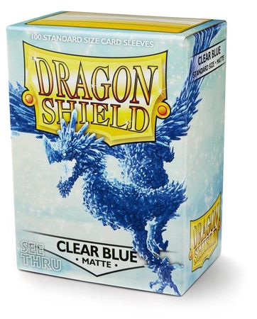 Dragon Shield Clear Blue Matte 100ct Standard Sized Sleeves AT 11033 Sleeves Dragon Shield Clear Blue Matte 100ct Standard Sized Sleeves AT 11033 Sleeves