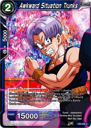 Awkward Situation Trunks TB2 026 Common World Martial Arts Tournament Non Foil Singles Awkward Situation Trunks TB2 026 Common World Martial Arts Tournament Non Foil Singles