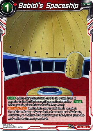 Babidi s Spaceship TB2 018 Common World Martial Arts Tournament Non Foil Singles Babidi s Spaceship TB2 018 Common World Martial Arts Tournament Non Foil Singles