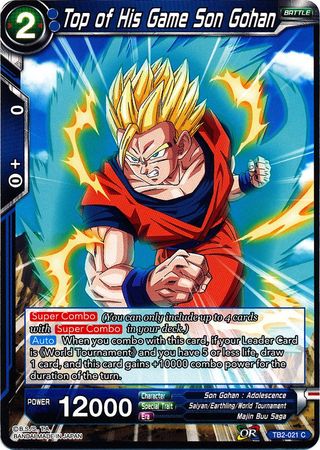 Top of His Game Son Gohan TB2-021 C Blue Common Dragonball Super 