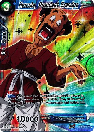 Hercule Proudest Grandpa TB2 029 Special Rare SPR World Martial Arts Tournament Foil Singles Hercule Proudest Grandpa TB2 029 Special Rare SPR World Martial Arts Tournament Foil Singles