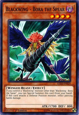 Blackwing Bora the Spear LED3 EN029 Common 1st Edition Legendary Duelists White Dragon Abyss Singles Blackwing Bora the Spear LED3 EN029 Common 1st Edition Legendary Duelists White Dragon Abyss Singles