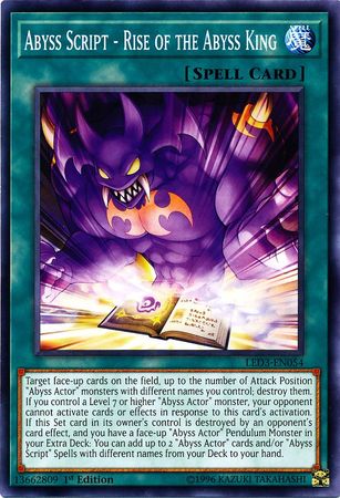 Abyss Script Rise of the Abyss King LED3 EN054 Common 1st Edition Legendary Duelists White Dragon Abyss Singles Abyss Script Rise of the Abyss King LED3 EN054 Common 1st Edition Legendary Duelists White Dragon Abyss Singles