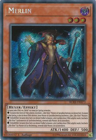 Merlin BLRR DE073 Secret Rare 1st Edition German Yugioh Cards Merlin BLRR DE073 Secret Rare 1st Edition German Yugioh Cards