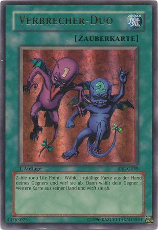 Verbrecher Duo SRL G039 Ultra Rare 1st Edition German Yugioh Cards Verbrecher Duo SRL G039 Ultra Rare 1st Edition German Yugioh Cards
