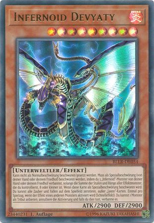 Infernoid Devyaty BLLR DE054 Ultra Rare 1st Edition German Yugioh Cards Infernoid Devyaty BLLR DE054 Ultra Rare 1st Edition German Yugioh Cards