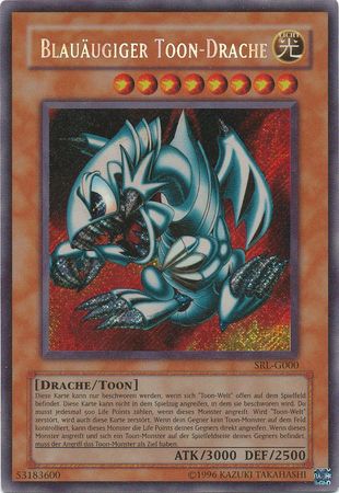 Blauaugiger Toon Drache SRL G000 Secret Rare Unlimited German Yugioh Cards Blauaugiger Toon Drache SRL G000 Secret Rare Unlimited German Yugioh Cards