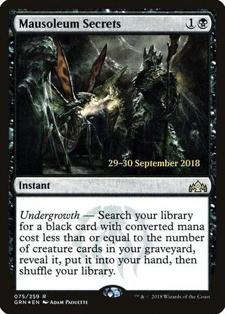 Mausoleum Secrets 075 259 GRN Pre Release Foil Promo Magic The Gathering Promo Cards Mausoleum Secrets 075 259 GRN Pre Release Foil Promo Magic The Gathering Promo Cards