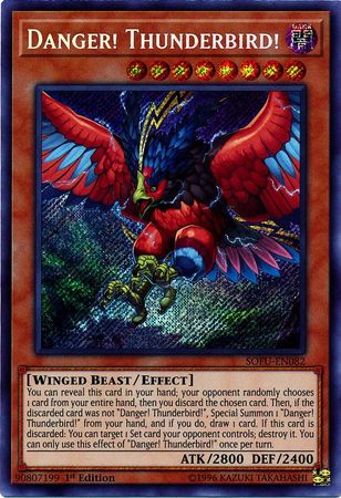 SOFU-EN082 Secret Rare Yu-Gi-Oh Card 1st Edition Danger Thunderbird