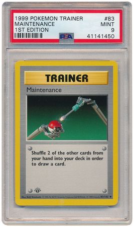 Maintenance 83 102 PSA Mint 9 Uncommon 1st Edition Base Set 1450 Base Set 1st Edition Singles Maintenance 83 102 PSA Mint 9 Uncommon 1st Edition Base Set 1450 Base Set 1st Edition Singles