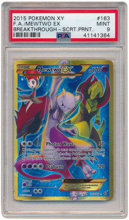 Mewtwo EX 163 162 PSA Mint 9 Secret Rare Breakthrough 1364 XY Breakthrough Singles Mewtwo EX 163 162 PSA Mint 9 Secret Rare Breakthrough 1364 XY Breakthrough Singles