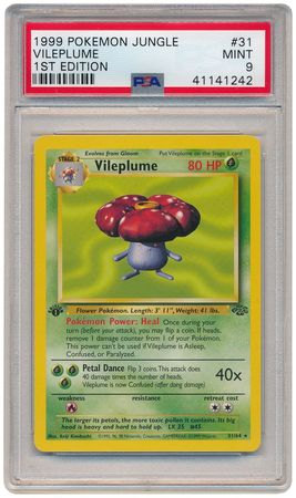 Vileplume 31 64 PSA Mint 9 Rare 1st Edition Jungle 1242 Jungle 1st Edition Singles Vileplume 31 64 PSA Mint 9 Rare 1st Edition Jungle 1242 Jungle 1st Edition Singles