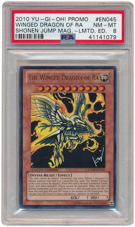 The Winged Dragon of Ra JUMP EN045 PSA NM MT 8 Ultra Rare JUMP 1079 Yu Gi Oh Promo Cards The Winged Dragon of Ra JUMP EN045 PSA NM MT 8 Ultra Rare JUMP 1079 Yu Gi Oh Promo Cards