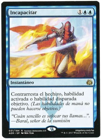 Incapacitar Disallow 031 184 Spanish Aether Revolt Spanish Singles Incapacitar Disallow 031 184 Spanish Aether Revolt Spanish Singles
