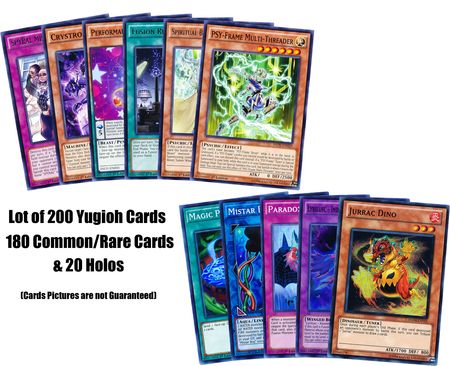 Lot of 200 Yugioh Cards 180 Common Rare Cards 20 Holos Yugioh Lot of 200 Yugioh Cards 180 Common Rare Cards 20 Holos Yugioh