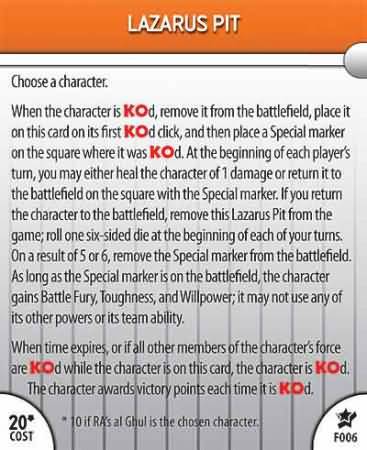 Lazarus Pit F006 Feat Card Legacy DC Heroclix DC Legacy Singles Lazarus Pit F006 Feat Card Legacy DC Heroclix DC Legacy Singles