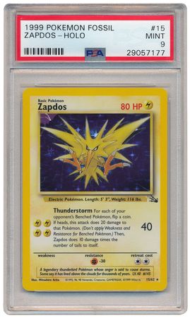 Zapdos 15 62 PSA Mint 9 Holo Unlimited Fossil 7177 Fossil Unlimited Singles Zapdos 15 62 PSA Mint 9 Holo Unlimited Fossil 7177 Fossil Unlimited Singles