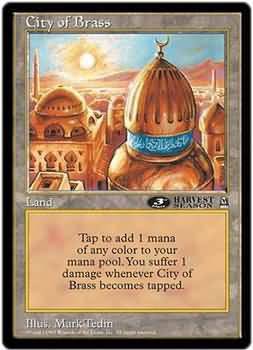 City of Brass Harvest Season 3rd Place Oversize Magic The Gathering Promo Cards City of Brass Harvest Season 3rd Place Oversize Magic The Gathering Promo Cards