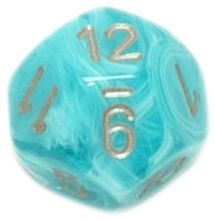 Chessex Cirrus Aqua w Silver d12 Single Die Chessex Dice Supplies Chessex Cirrus Aqua w Silver d12 Single Die Chessex Dice Supplies