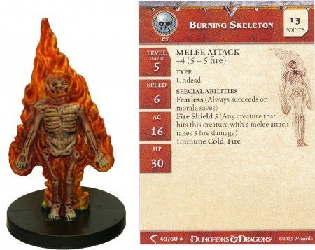 Flaming Skeletons Miniature Dungeons and Dragons DnD D&D Mini 