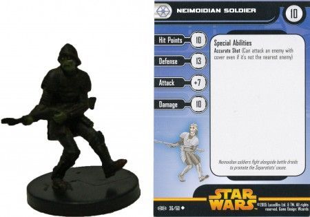 NEIMOIDIAN SOLDIER 36/60 MINIATURE CARD/  STAR WARS MINIATURES WOTC /G159