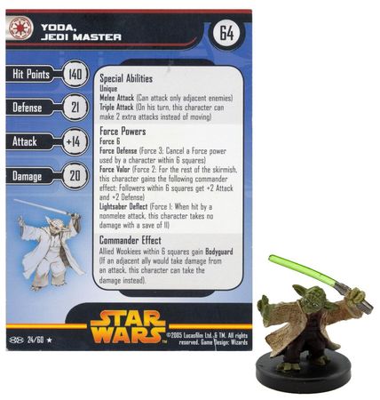 Yoda, Jedi Master #24 Revenge of the Sith Star Wars Miniatures Rare