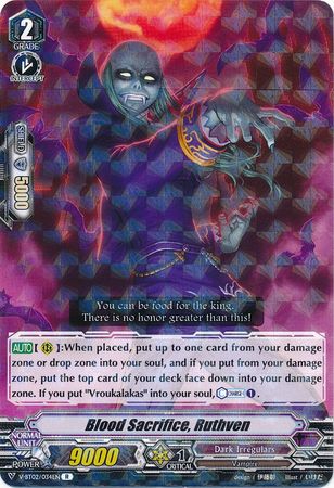 Blood Sacrifice Ruthven V BT02 034 Rare R Blood Sacrifice Ruthven V BT02 034 Rare R