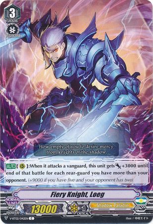 Fiery Knight Loeg V BT02 042 Common C V Booster Set 2 Strongest Team AL4 Singles Fiery Knight Loeg V BT02 042 Common C V Booster Set 2 Strongest Team AL4 Singles
