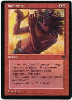 Incinerate 1996 Arena Magic The Gathering Promo Cards Incinerate 1996 Arena Magic The Gathering Promo Cards