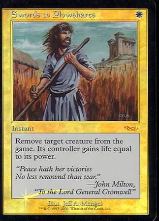 Swords to Plowshares FNM Foil Promo Magic The Gathering Promo Cards Swords to Plowshares FNM Foil Promo Magic The Gathering Promo Cards