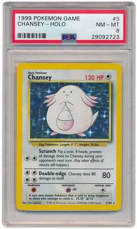 Chansey 3 102 PSA NM MT 8 Holo Unlimited Base Set 2723 Base Set Unlimited Singles Chansey 3 102 PSA NM MT 8 Holo Unlimited Base Set 2723 Base Set Unlimited Singles